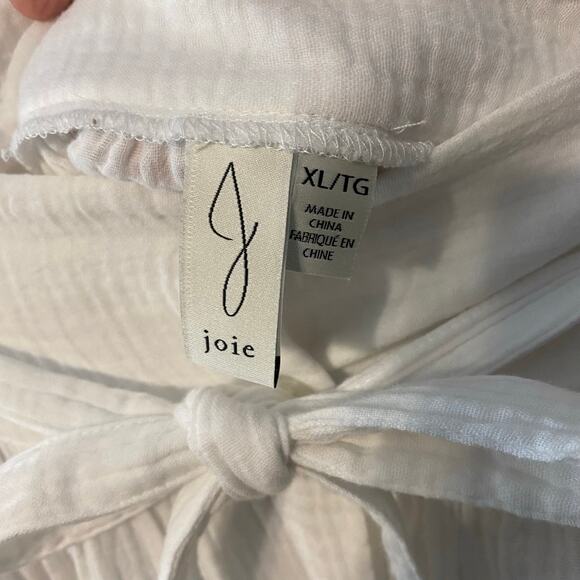 Joie White Cotton Gauze Button Front Midi Skirt XL Boho Resort Summer - Picture 3 of 9